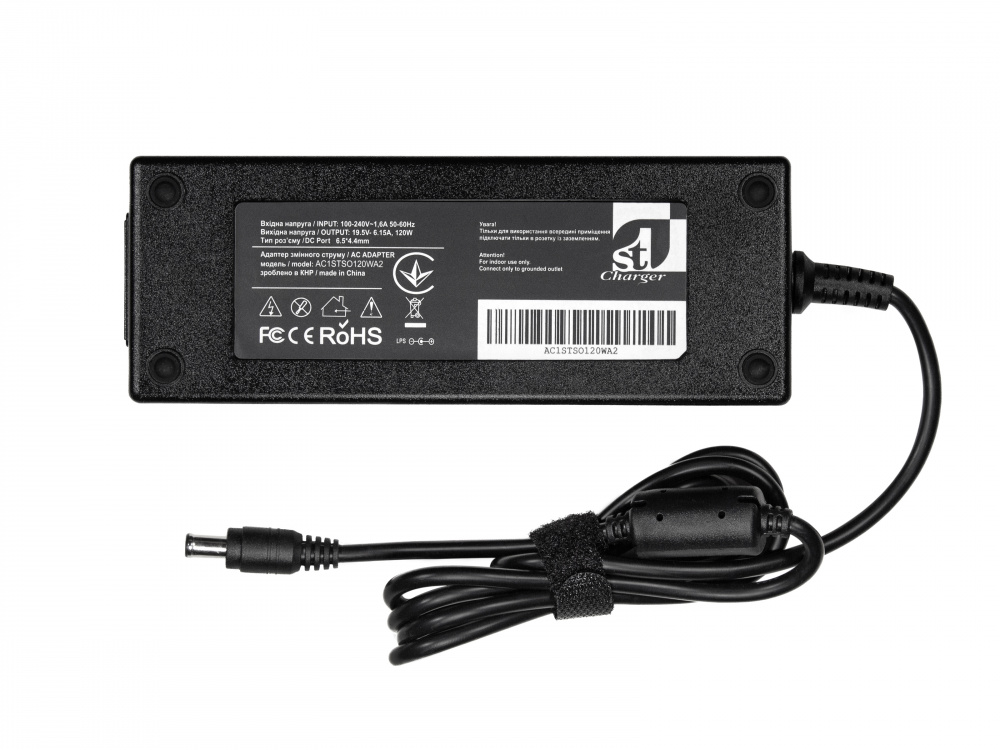 Блок живлення 1StCharger для ноутбука Sony 19.5V 120W 6.15A 6.5x4.4мм (AC1STSO120WA2) | ARAGO