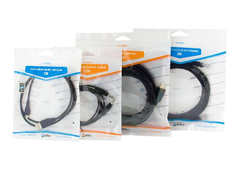 Кабель Piko USB - USB V 2.0 (M/F), 3 м, Black (1283126474118) | ARAGO