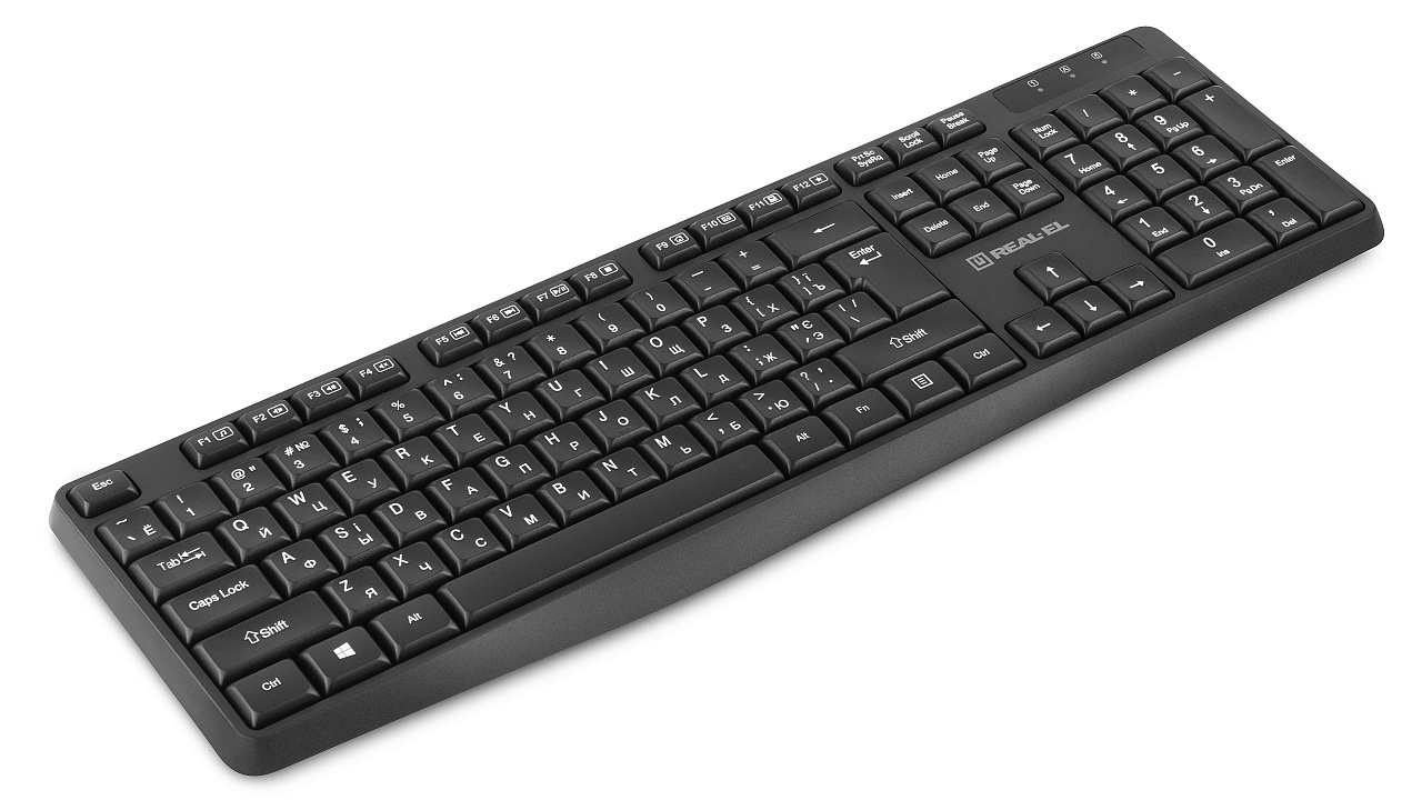 Комплект (клавіатура, миша) бездротовий REAL-EL Kit 551W Black USB | ARAGO