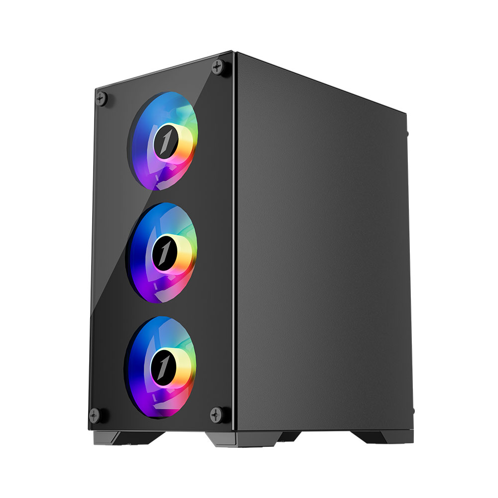 Корпус 1stPlayer X2-M-4F1 Black без БЖ | ARAGO