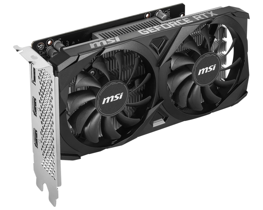 Відеокарта GF RTX 3050 6GB GDDR6 Ventus 2X E 6G OC MSI (GeForce RTX 3050 VENTUS 2X E 6G OC) | ARAGO