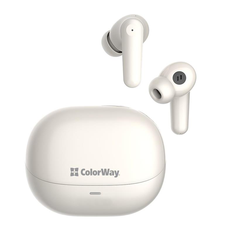 Bluetooth-гарнітура СolorWay Slim TWS-1 Earbuds Long Life Beige (CW-TWS1BE) | ARAGO