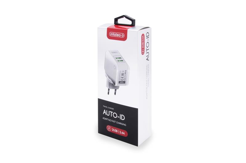 Мережевий зарядний пристрій Intaleo TCA242 (2USB, 2.4A) White (1283126477492) | ARAGO