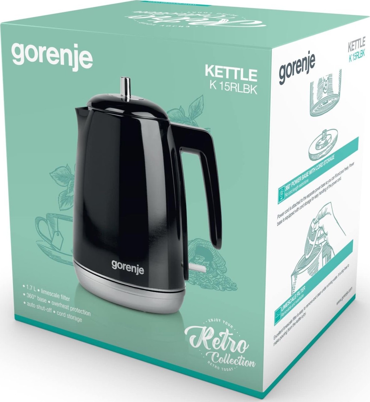 картинка Електрочайник Gorenje K15RLBK от магазина Компания+