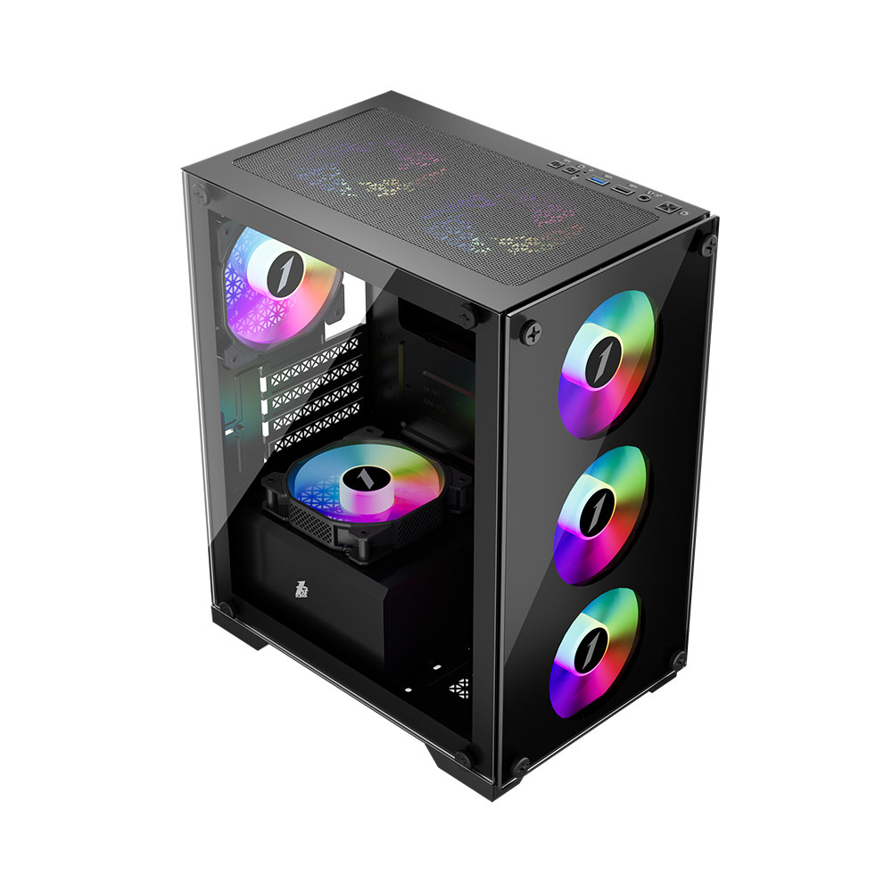 Корпус 1stPlayer X2-M-4F1 Black без БЖ | ARAGO