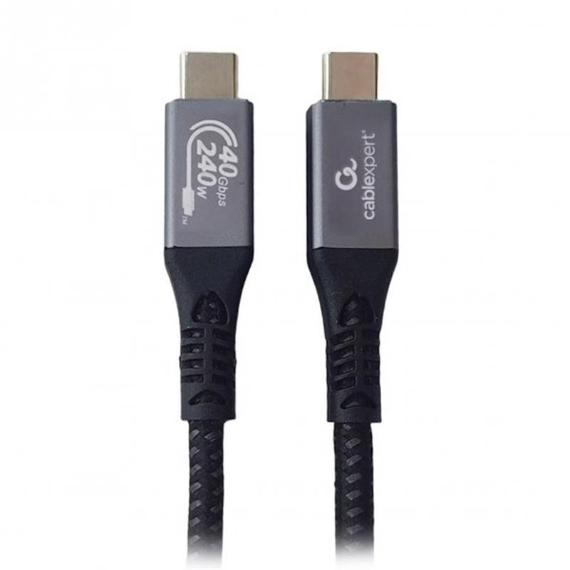 Кабель Cablexpert USB Type-C - USB Type-C (M/М), 240 Вт, 1.5 м, чорний (CCBP-USB4-CMCM240-1.5M) | ARAGO
