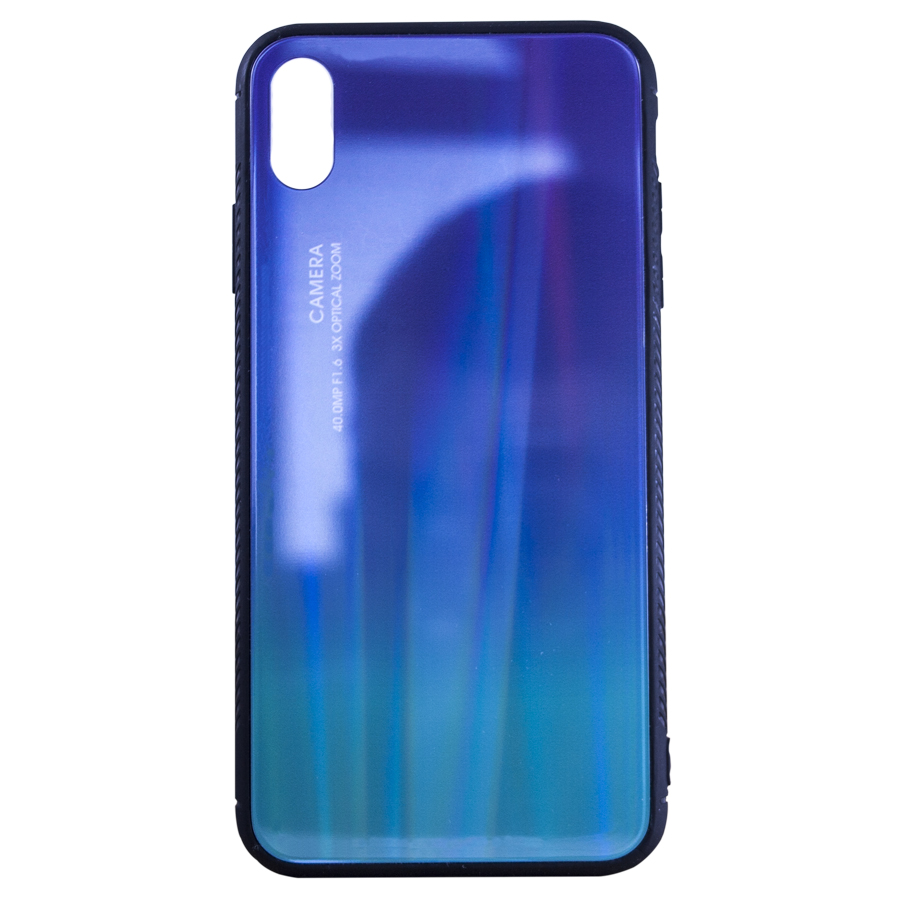 Силикон GRADIENT GLASS iPhone X/XS фиолетовый/зеленый | ARAGO