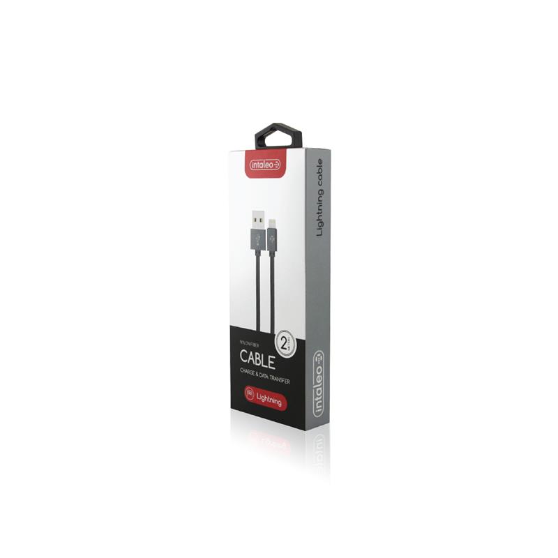 Кабель Intaleo CBGNYL2 USB - Lightning (M/M), 2 м, Grey (1283126477669) | ARAGO