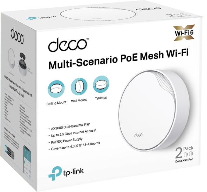 WiFi Mesh система TP-Link Deco X50-PoE(2-pack) | ARAGO