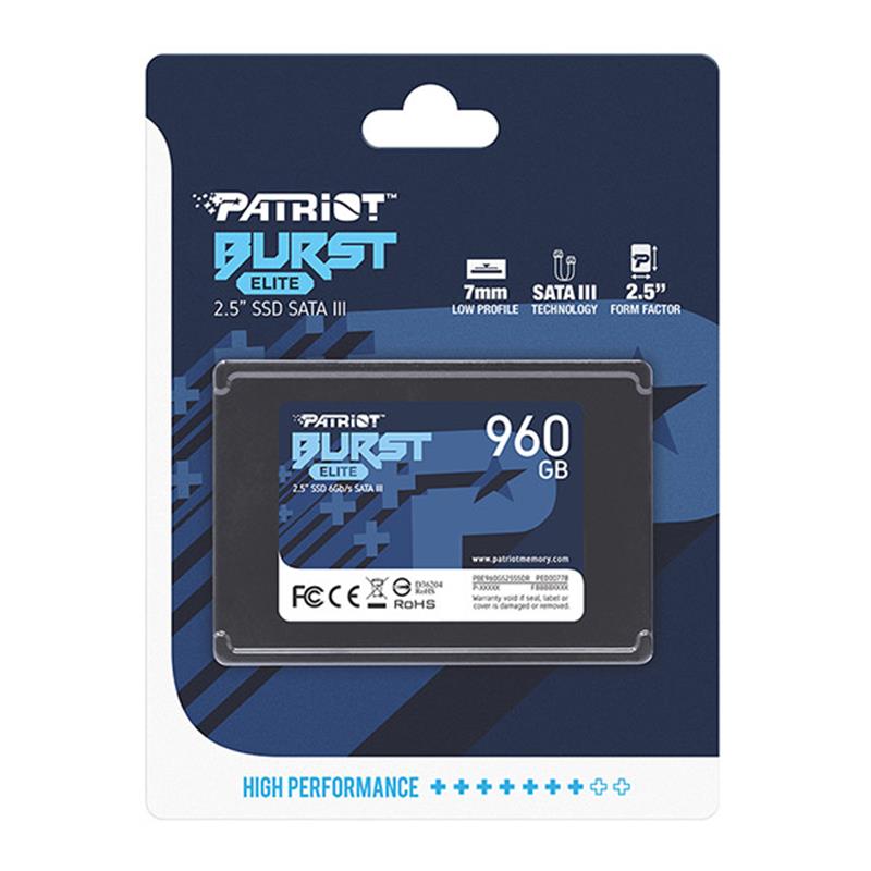 Накопичувач SSD  960GB Patriot Burst Elite 2.5" SATAIII TLC (PBE960GS25SSDR) | ARAGO