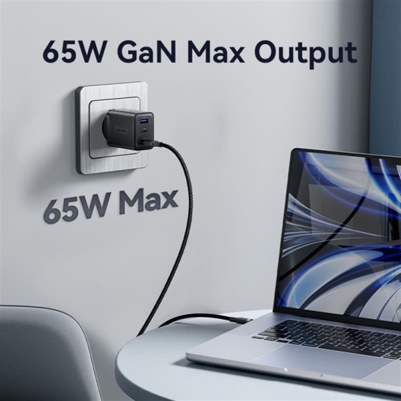 Мережевий зарядний пристрій Vention GaN III PD 65W QC3.0 5A White (FERW0-EU) | ARAGO