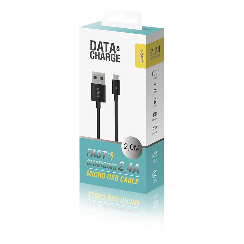Кабель Piko CB-UM12 USB - micro USB (M/M), 2 м, Black (1283126493881) | ARAGO