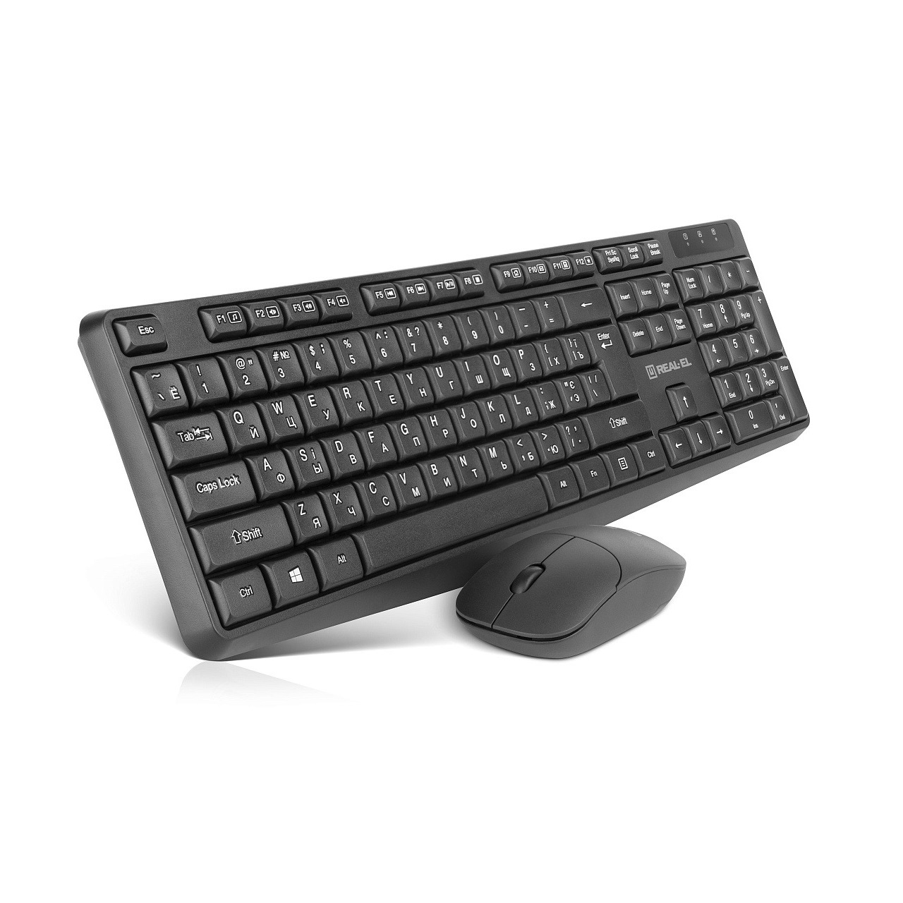Комплект (клавіатура, миша) бездротовий REAL-EL Kit 551W Black USB | ARAGO