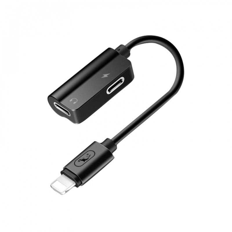 Перехідник SkyDolphin AU01 Lightning - 2хLightning (M/F), Black (ADPT-00026) | ARAGO