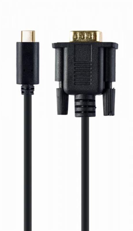 Кабель Cablexpert USB Type-C - VGA (M/M), 2 м, чорний (A-CM-VGAM-01) | ARAGO
