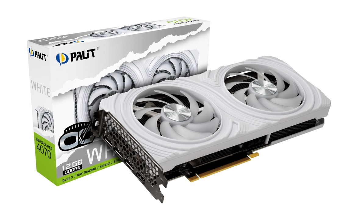 Відеокарта GF RTX 4070 12GB GDDR6 White OC Palit (NE64070S19K9-1048L) | ARAGO