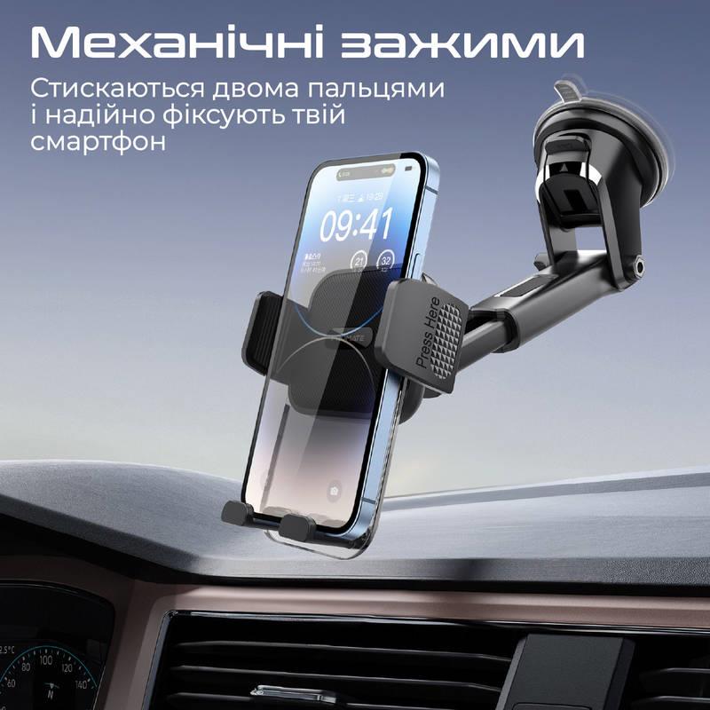 Тримач автомобільний Promate TransHold Black | ARAGO