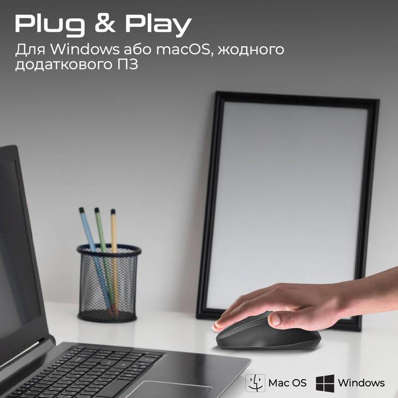 Миша бездротова Promate UniGlide Black | ARAGO