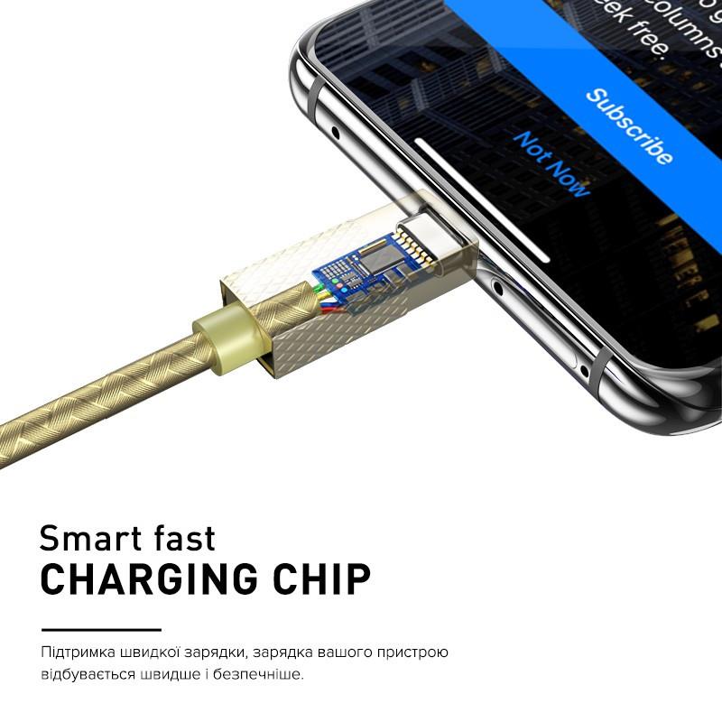 Кабель Luxe Cube Premium USB - micro USB (M/M), 1 м, золотистий (8889986489885) | ARAGO
