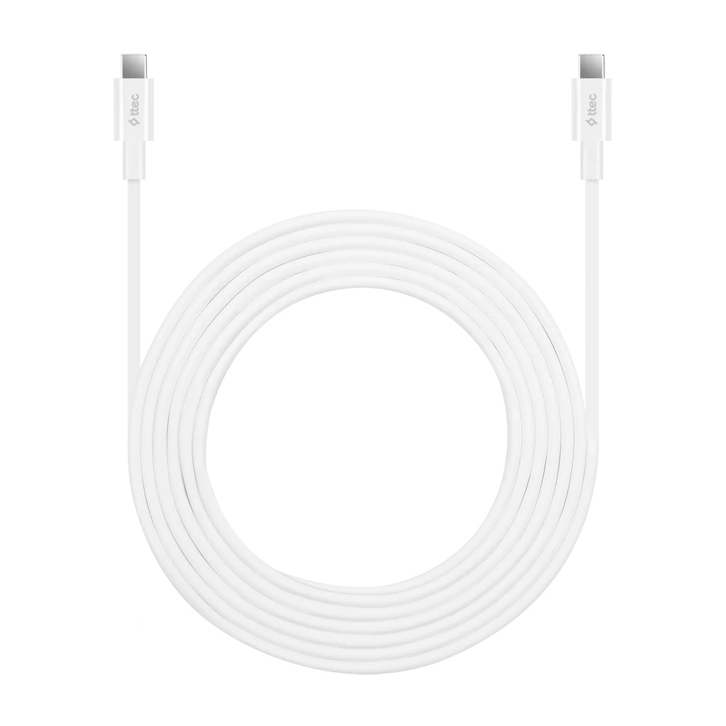 Кабель Ttec USB Type-C - USB Type-C (M/M), 3 м, White (2DK48B) | ARAGO