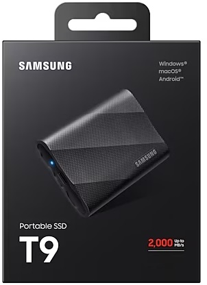 Накопичувач зовнішній SSD 2.5" USB 4.0TB Samsung T9 Black (MU-PG4T0B/EU) | ARAGO