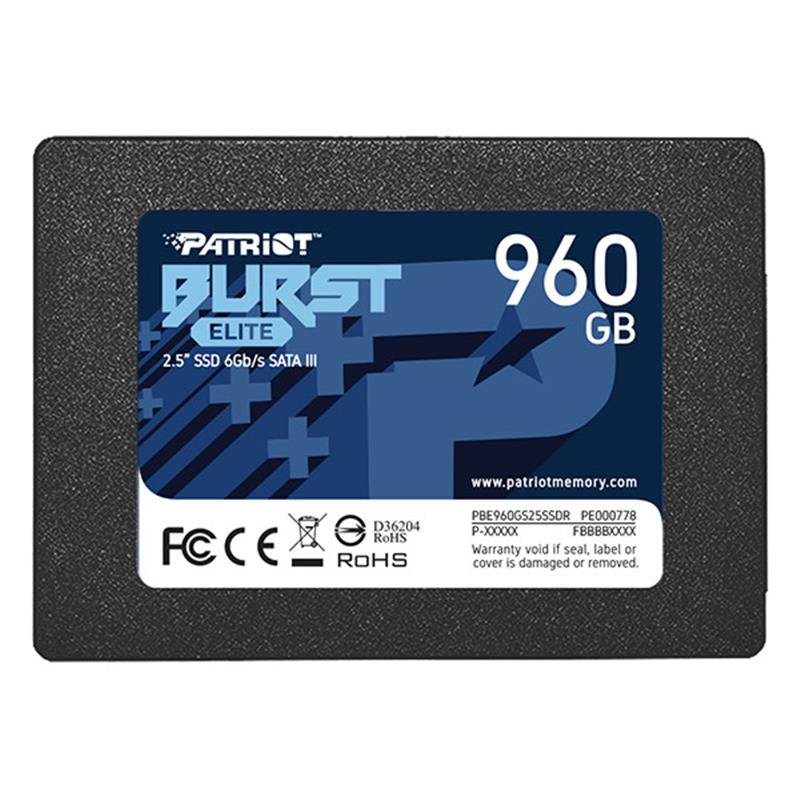 Накопичувач SSD  960GB Patriot Burst Elite 2.5" SATAIII TLC (PBE960GS25SSDR) | ARAGO