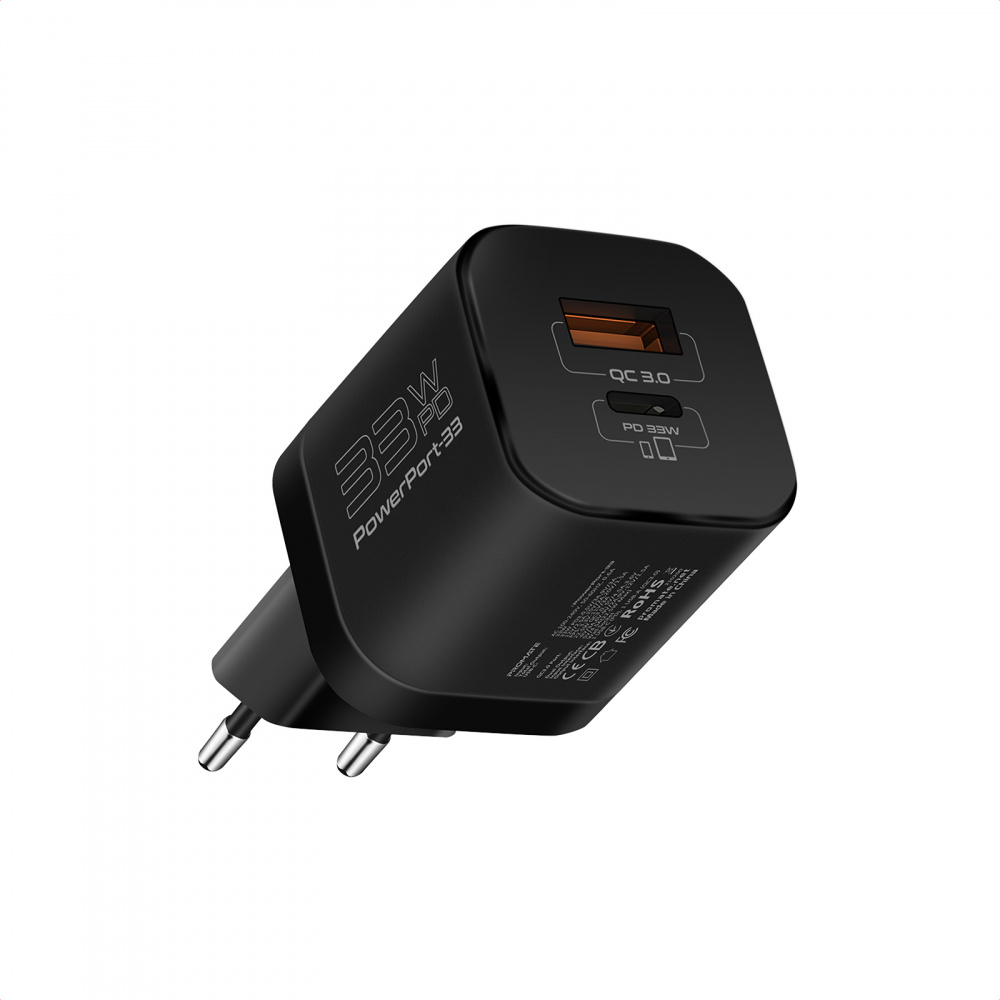 Зарядний пристрій Promate PowerPort-33 Black | ARAGO