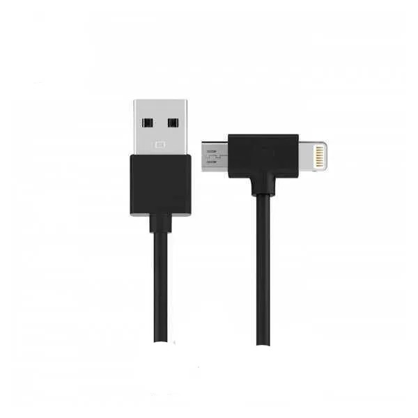 Кабель WK WDC-008 Axe USB - Lightning + micro USB (M/M), 1 м, Black (6970349287285) | ARAGO