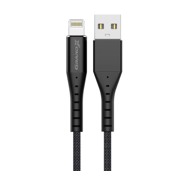 Кабель Grand-X USB - Lightning (M/M), 1.2 м, Black (FL-12B) | ARAGO