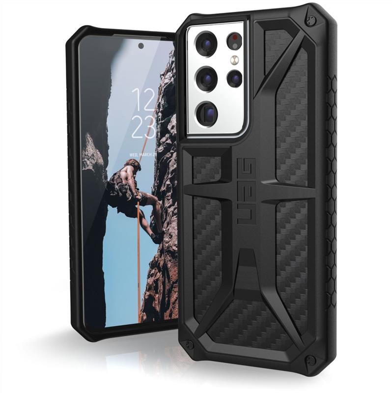 Чeхол-накладка Urban Armor Gear Monarch для Samsung Galaxy S21 Ultra SM-G998 Carbon Fiber (212831114242) | ARAGO