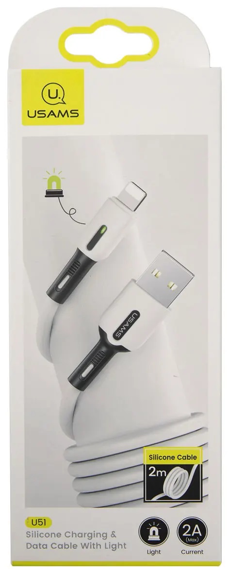 Кабель Usams US-SJ456 USB - Lightning, 2 м, White (SJ456USB01) | ARAGO
