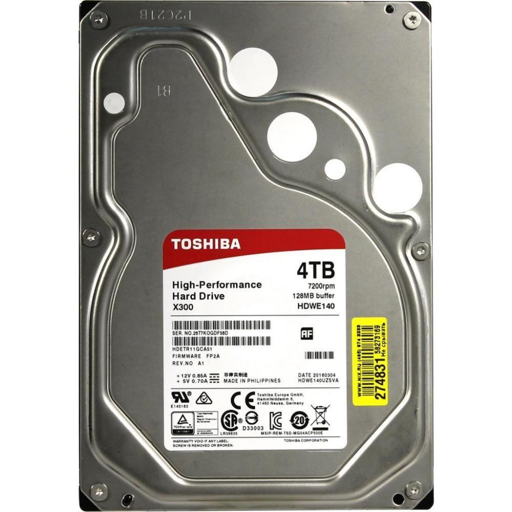 HDD SATA 4.0TB Toshiba X300 7200rpm 128MB (HDWE140UZSVA) | ARAGO