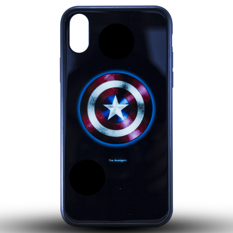 Силикон LUMINOUS GLASS iPhone XS Max Captain America | ARAGO