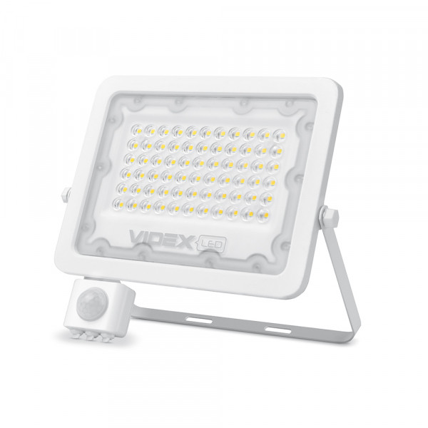 картинка LED прожектор VIDEX F2e 50W 5000K з датчиком руху та освітленості от магазина Компания+