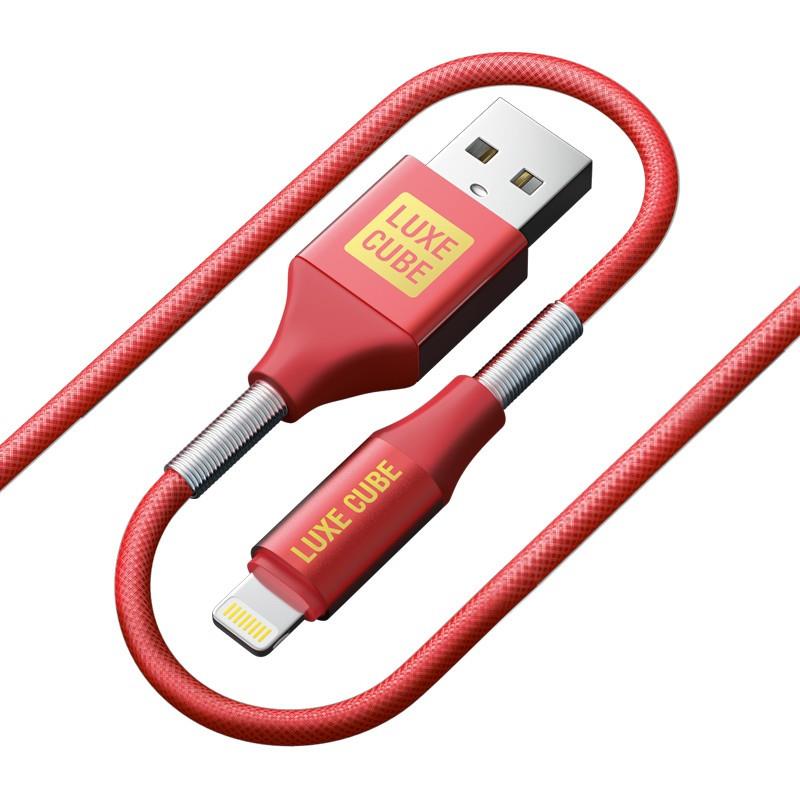Кабель Luxe Cube Armored USB - Lightning (M/M), 1 м, червоний (8886668686099) | ARAGO