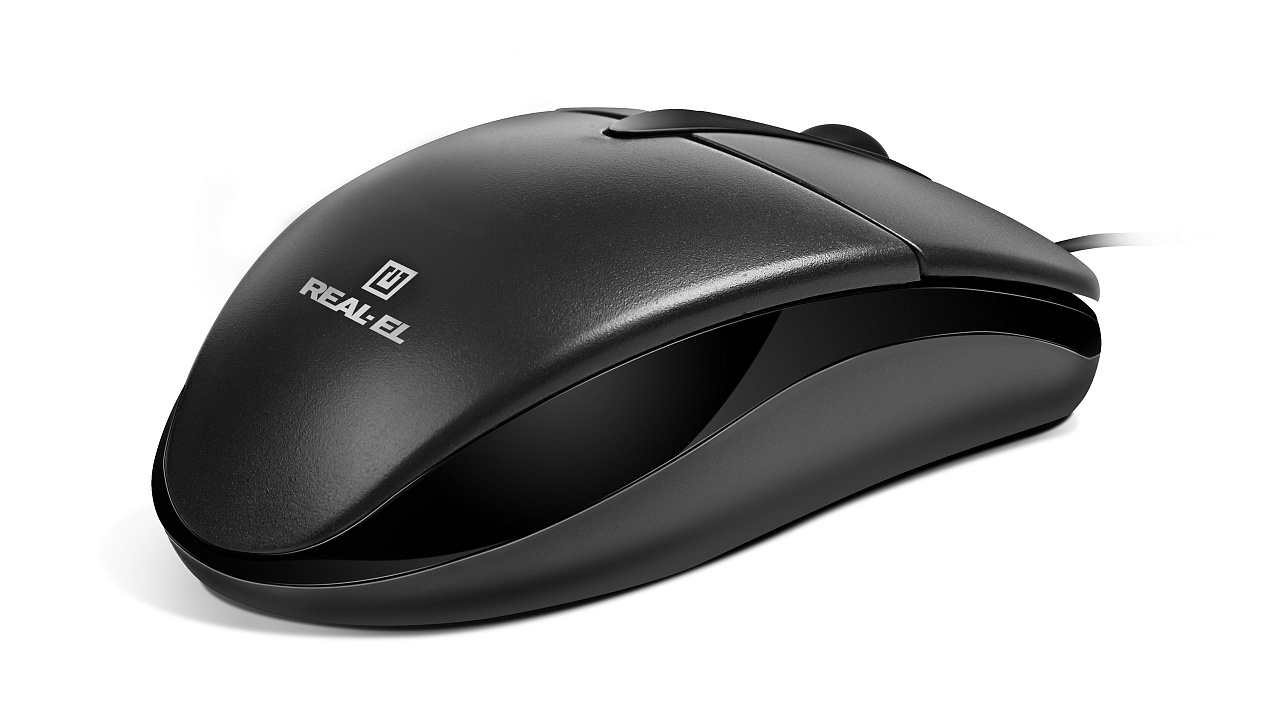 Миша REAL-EL RM-214 Black (EL123200039) | ARAGO