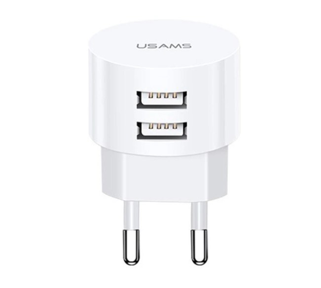 Мережевий зарядний пристрій Usams T20 (2USB, 2.1А) White (CC80TC01) | ARAGO