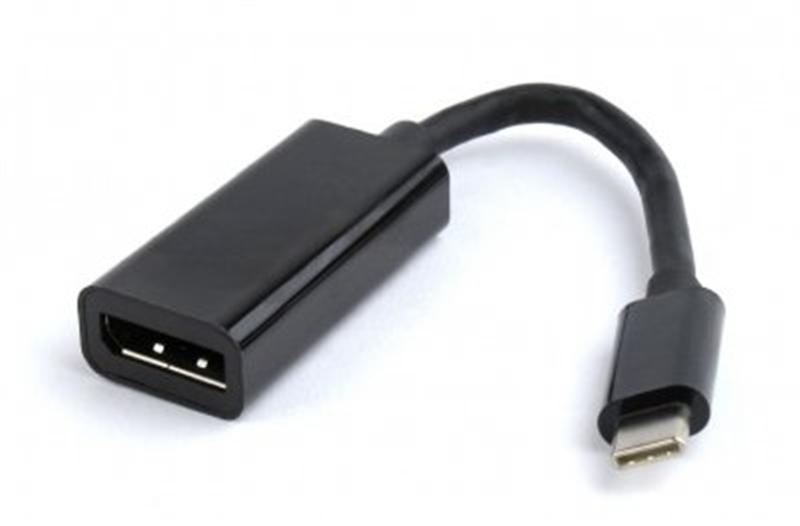 Адаптер Cablexpert USB Type-C - DisplayPort (M/F), 0.15 м, чорний (A-CM-DPF-01) | ARAGO