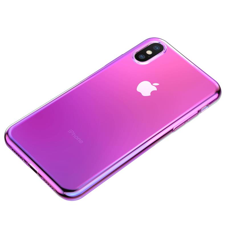 Чехол-накладка Baseus Glow для Apple iPhone XS Transparent Pink (WIAPIPH58-XG04) | ARAGO