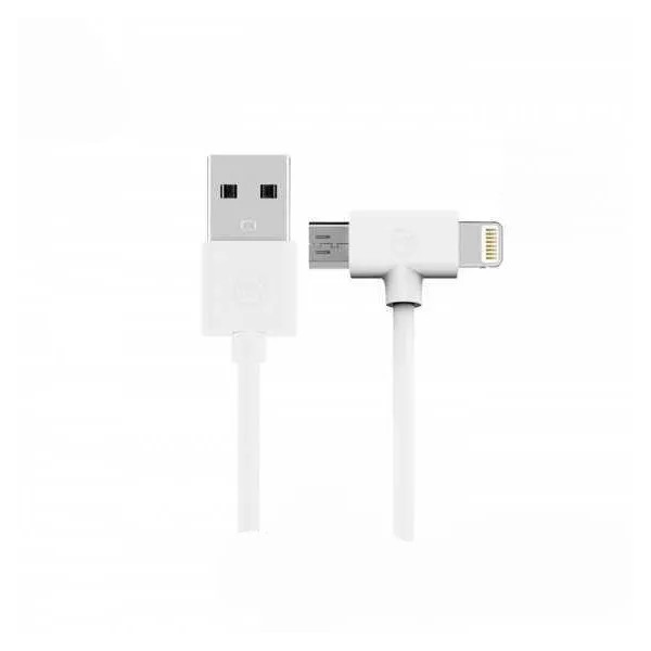 Кабель WK WDC-008 Axe USB - Lightning + micro USB (M/M), 1 м, White (6970349287292) | ARAGO