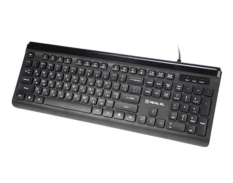 Клавіатура REAL-EL Comfort 7085 Ukr Black | ARAGO