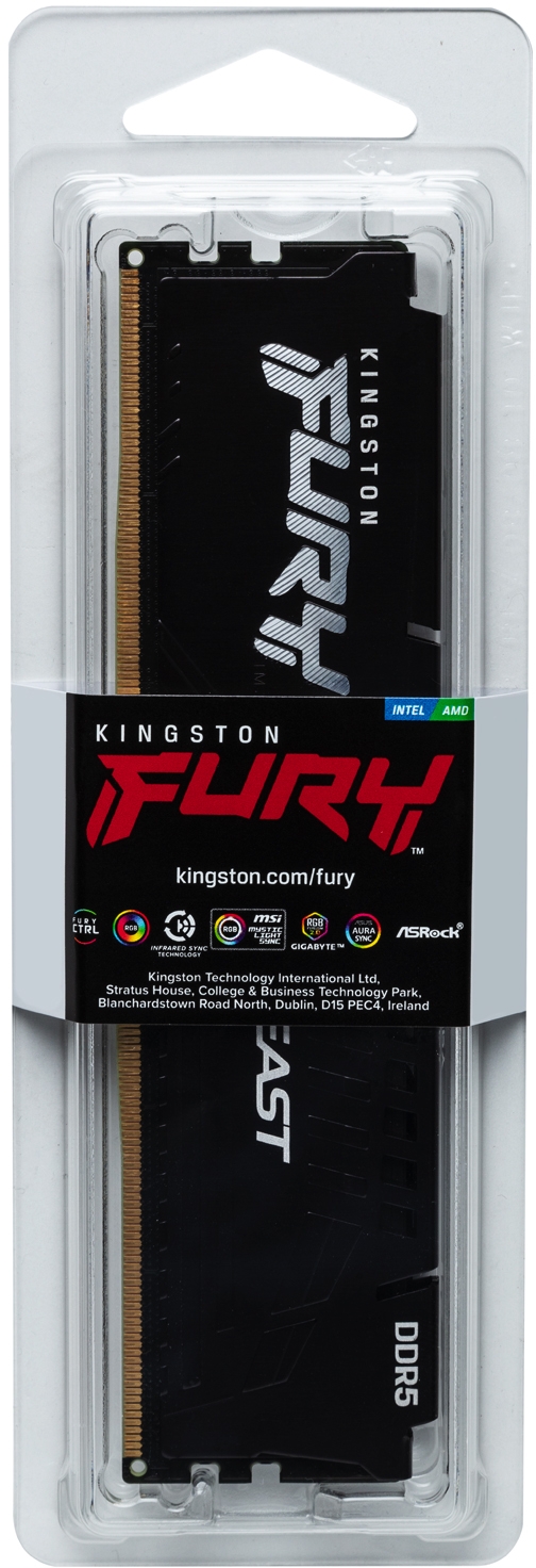 Модуль пам`яті DDR5 16GB/6800 Kingston Fury Beast Black (KF568C34BB-16) | ARAGO