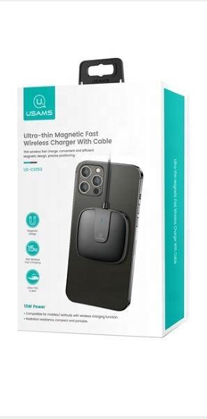 Бездротовий зарядний пристрій Usams US-CD153 15W Black (CD153DZ01) | ARAGO