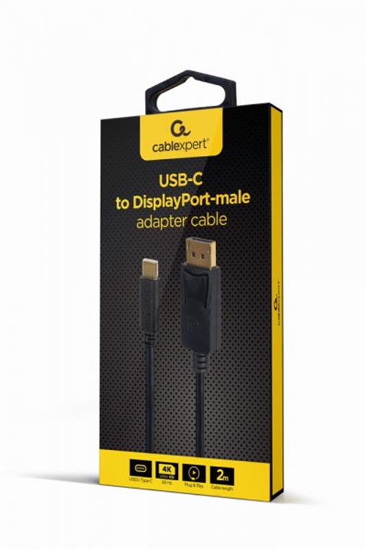 Кабель Cablexpert USB Type-C - DisplayPort (M/M), 2 м, чорний (A-CM-DPM-01) | ARAGO