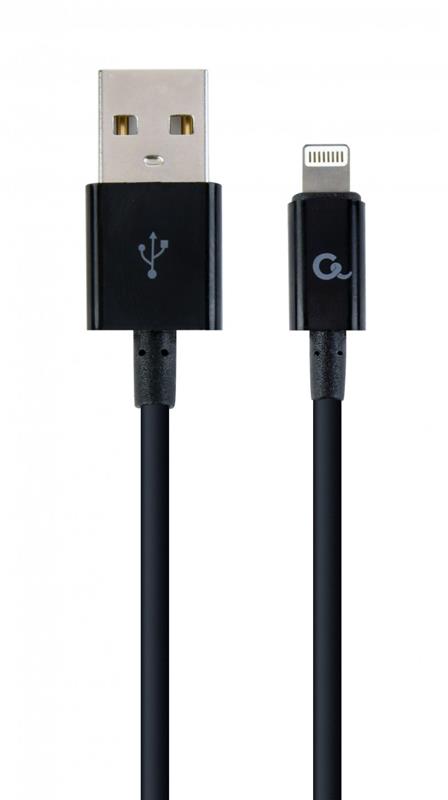 Кабель Cablexpert USB - Lightning (M/M), преміум, 2 м, чорний (CC-USB2P-AMLM-2M) | ARAGO
