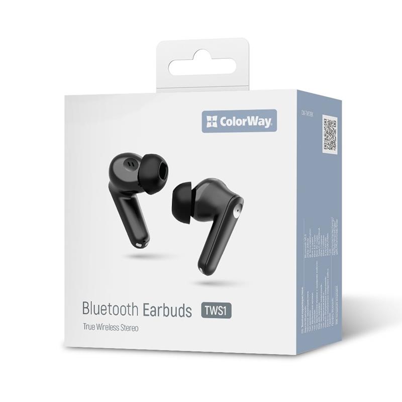 Bluetooth-гарнітура СolorWay Slim TWS-1 Earbuds Long Life Black (CW-TWS1BK1) | ARAGO