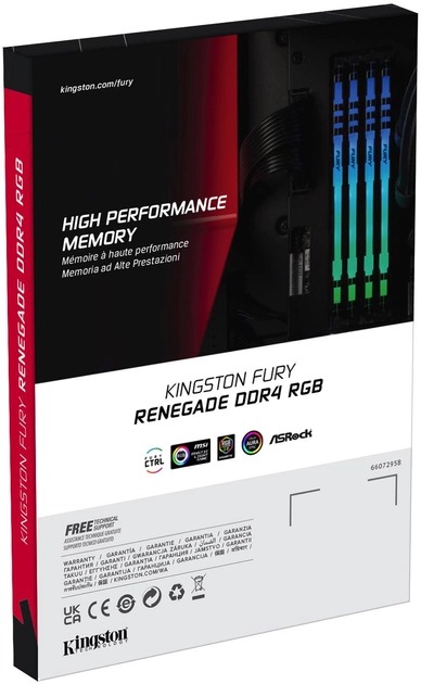 Модуль пам`яті DDR4 8GB/3200 Kingston Fury Renegade RGB (KF432C16RBA/8) | ARAGO
