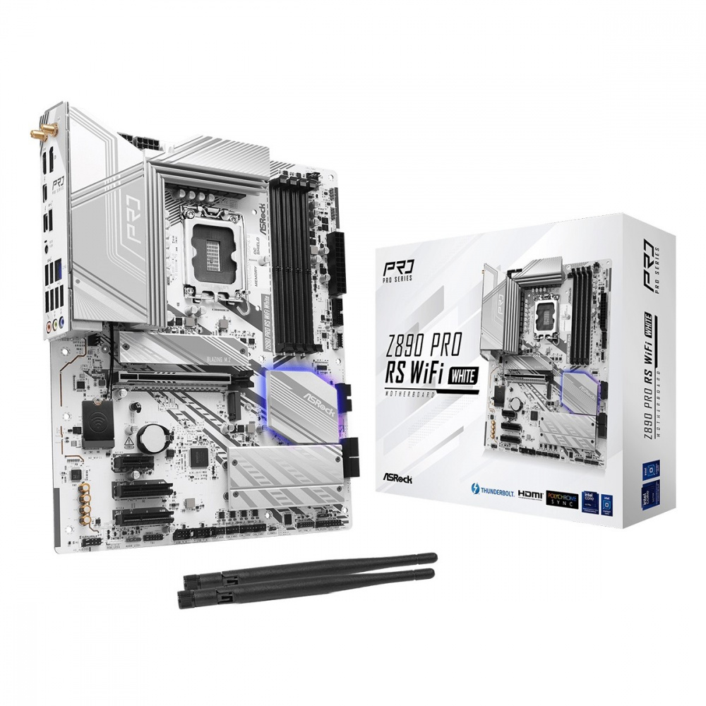 Материнська плата ASRock Z890 Pro RS WiFi White Socket 1851 | ARAGO