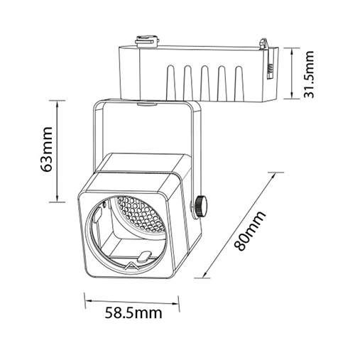картинка Світильник Квадратний Трековий HOROZ GU10, Білий от магазина Компания+