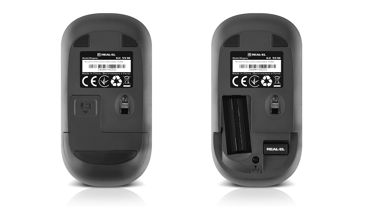 Комплект (клавіатура, миша) бездротовий REAL-EL Kit 551W Black USB | ARAGO